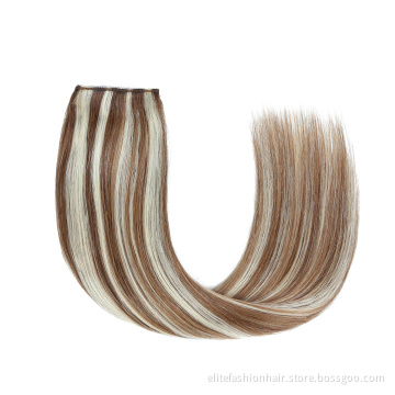 100% Original Russian Top Quality Human Hair Weave Virgin Double Drawn Straight Halo Hair Weft with clip in Halo hair extensions